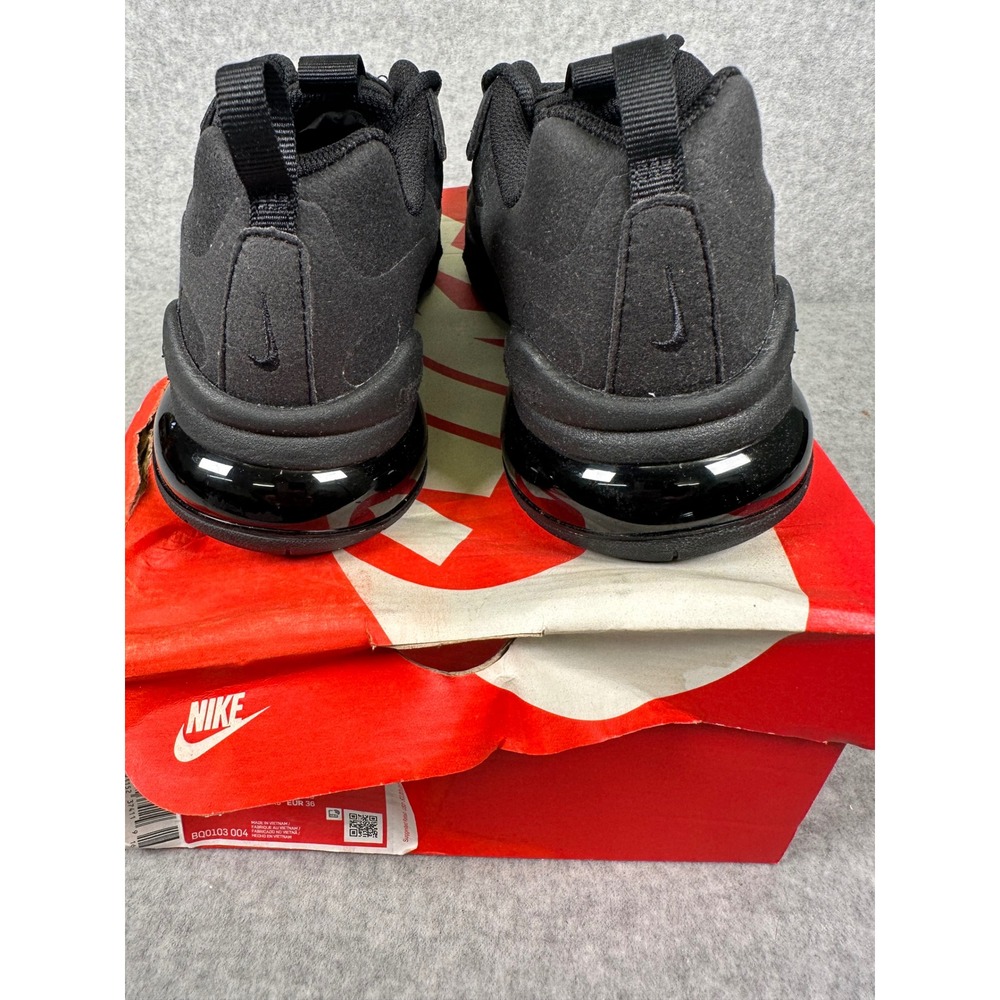 Nike Air Max 270 React (GS) Triple Black Sneakers Youth Size 4Y Shoes BQ0103-004 - Picture 4 of 8